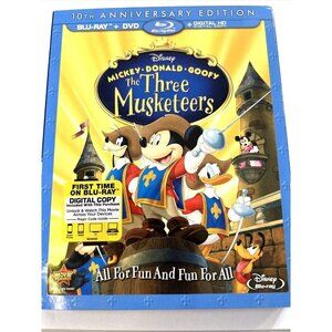 Disney The Three Musketeers Blu-ray+DVD  2014 w/Slipcover New Sealed